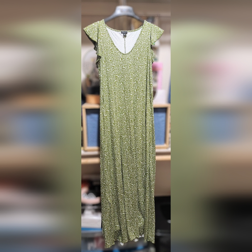 Ann Taylor Olive Patterned Maxi Skirt